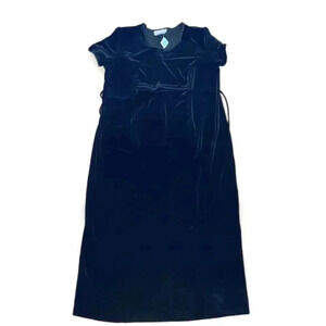 NWT Motherhood Black Velour Long Short Sleeve Dress‎ Size 1X